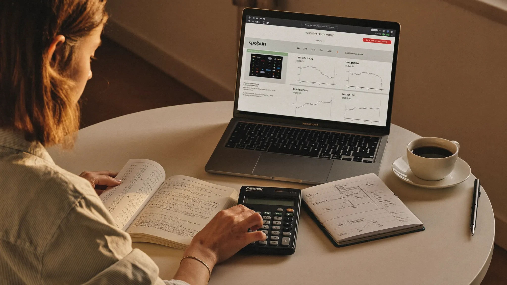 A couple sitting with a mortgage adviser reviewing their income and outgoings to work out how much they can borrow.